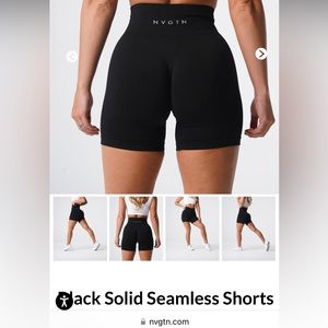 NVGTN Black Solid Seamless Shorts